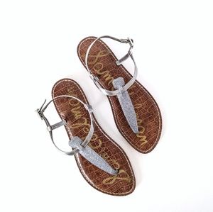 Sam Edelman Gigi Silver Glitter Strap Sandals